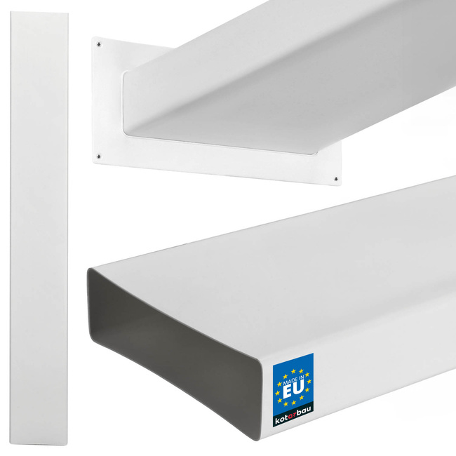 Plochý káblový ventilačný kanál 204x60 biely 150cm