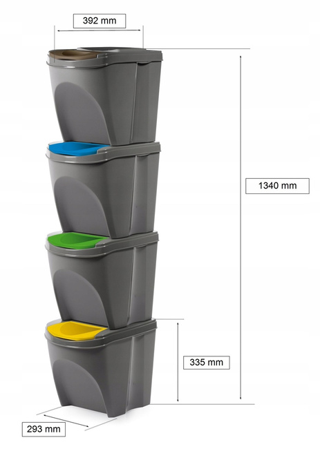 Kôš na triedenie odpadu 4x20 l kotarbau