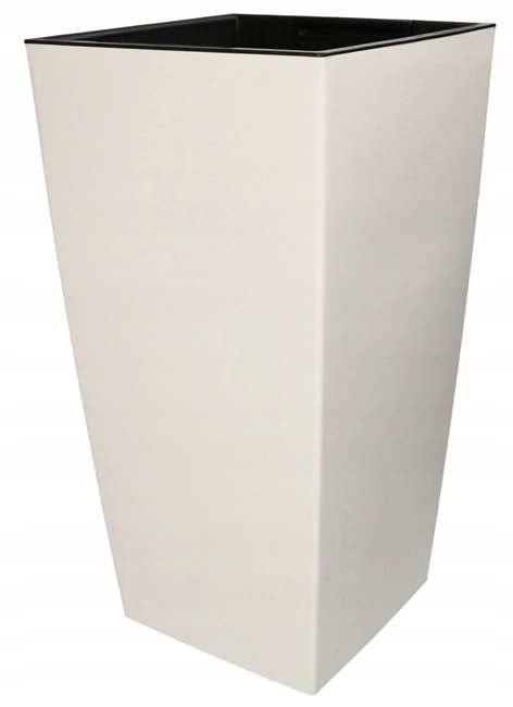 Kvetináč 240x240x450 mm urbi štvorcový biely s vložkou