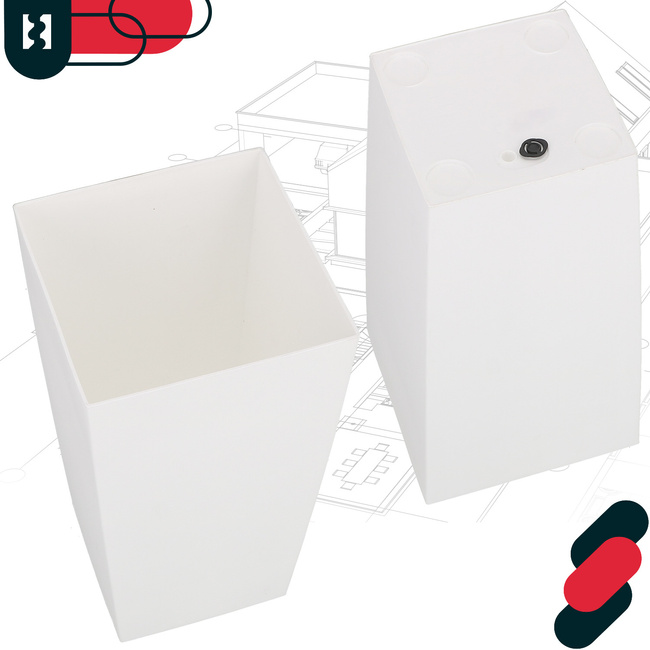 Kvetináč 400x400x750 mm urbi štvorcový biely s vložkou