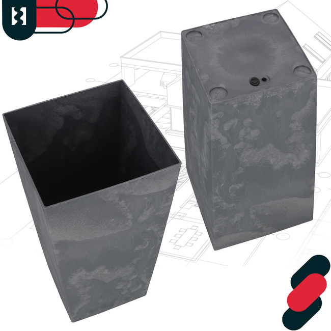 Kvetináč s vložkou 290x290x545 mm betónová konštrukcia