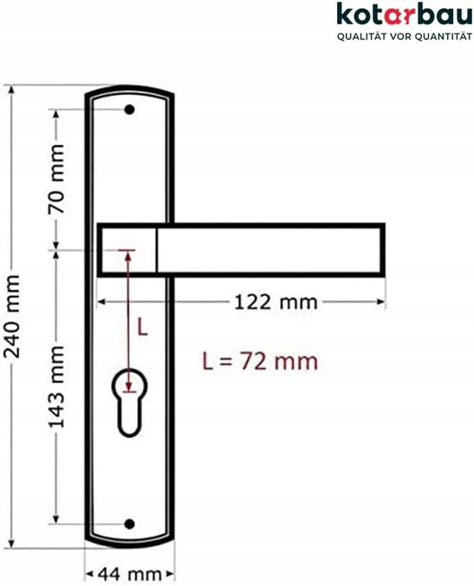 Dverová kľučka s WC blokáciou, dlhý štít, niklový chróm 72 mm - Farba niklový chróm