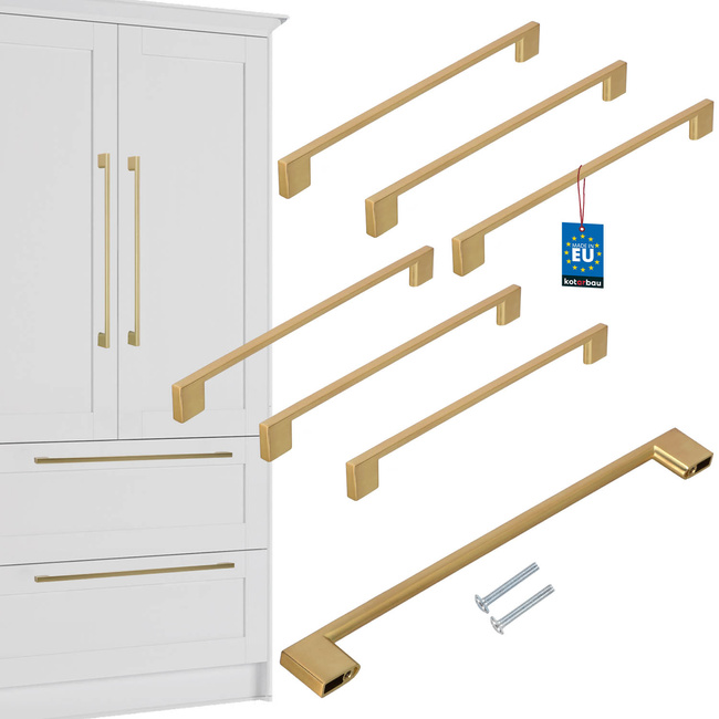 Nábytková úchytka klasická moderná zlatá matná 256 mm sada 6 ks.
