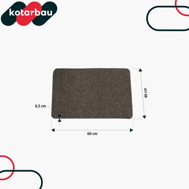 Rohožka vstupná koberec pre topánky 60 cm hnedá - Farba hnedá